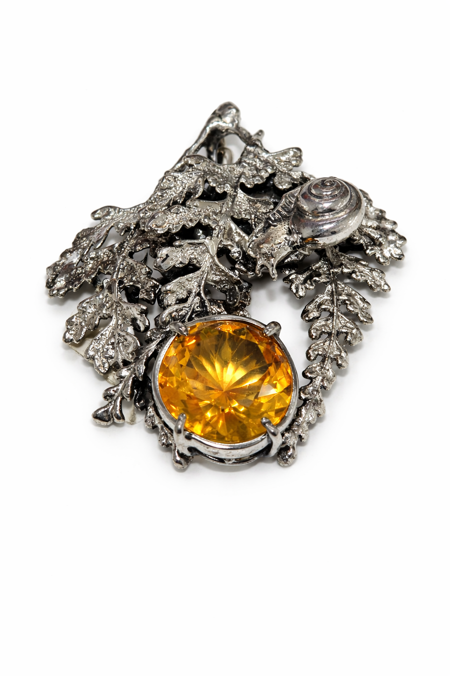 Oak Leaf Citrine Pendant