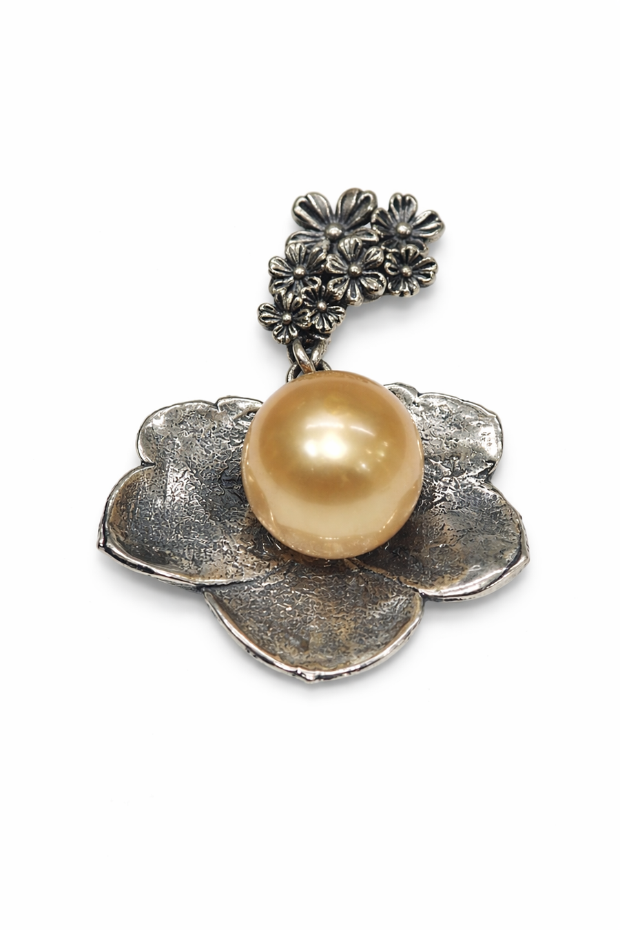 Golden South Sea Pearl Blossom Pendant