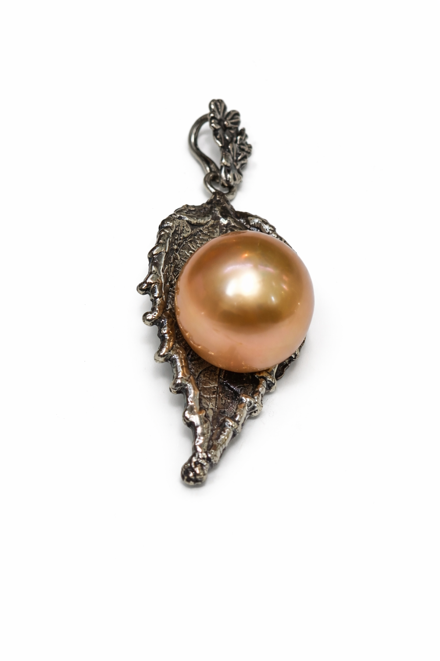 Golden Leaf South Sea Pearl Pendant
