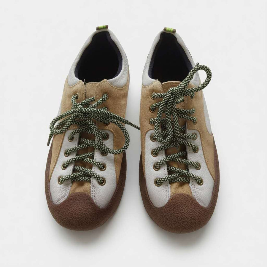 Beige & White Color-Block Sneakers