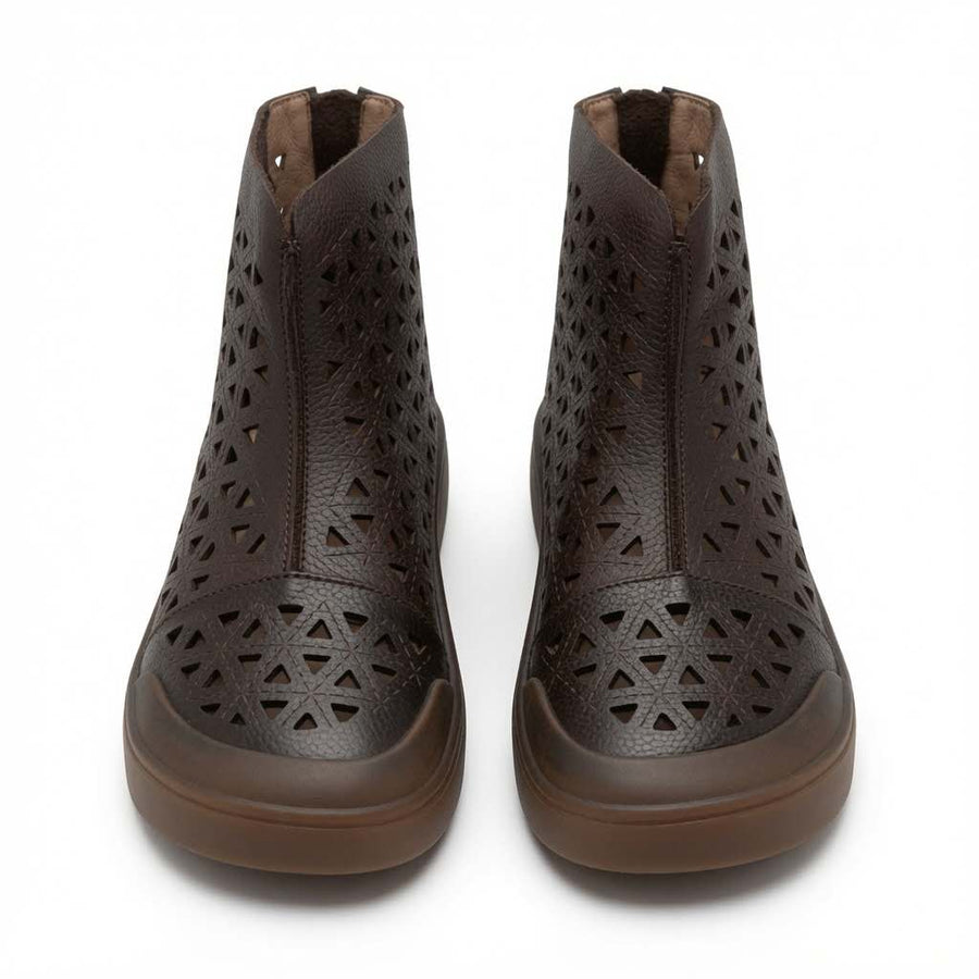 Dark Brown Geometric Perforated