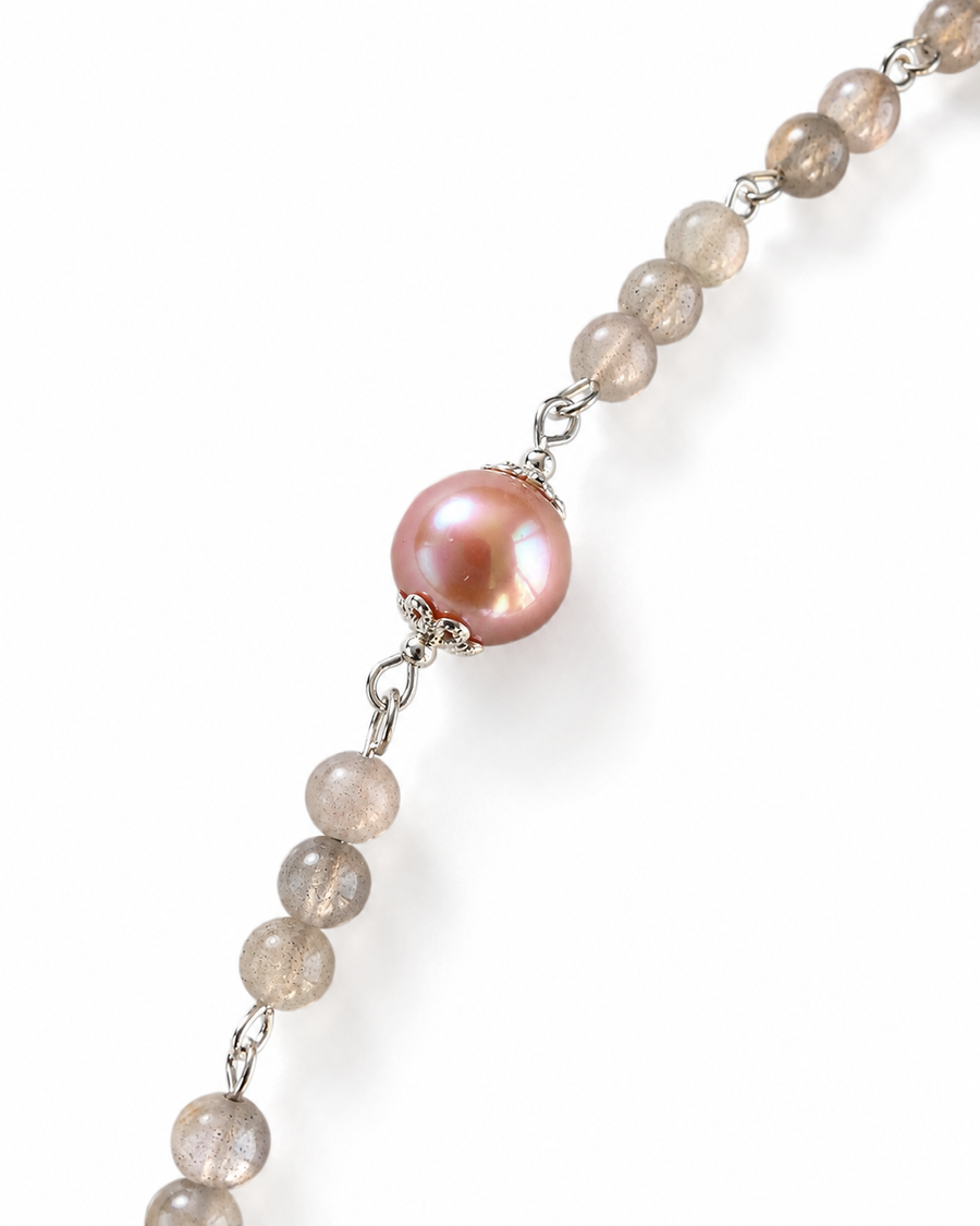 Long Natural Stone Necklace