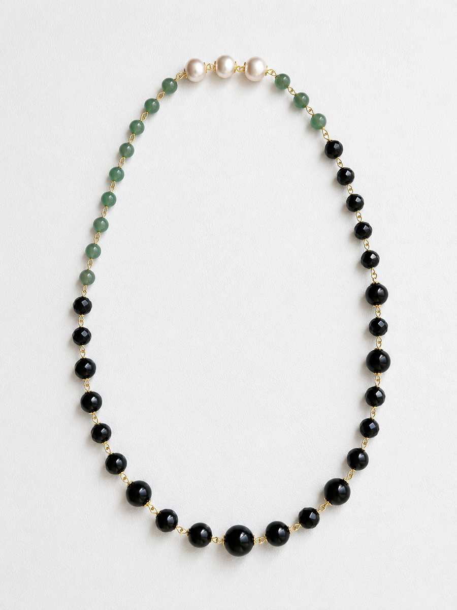 Long Natural Stone Necklace