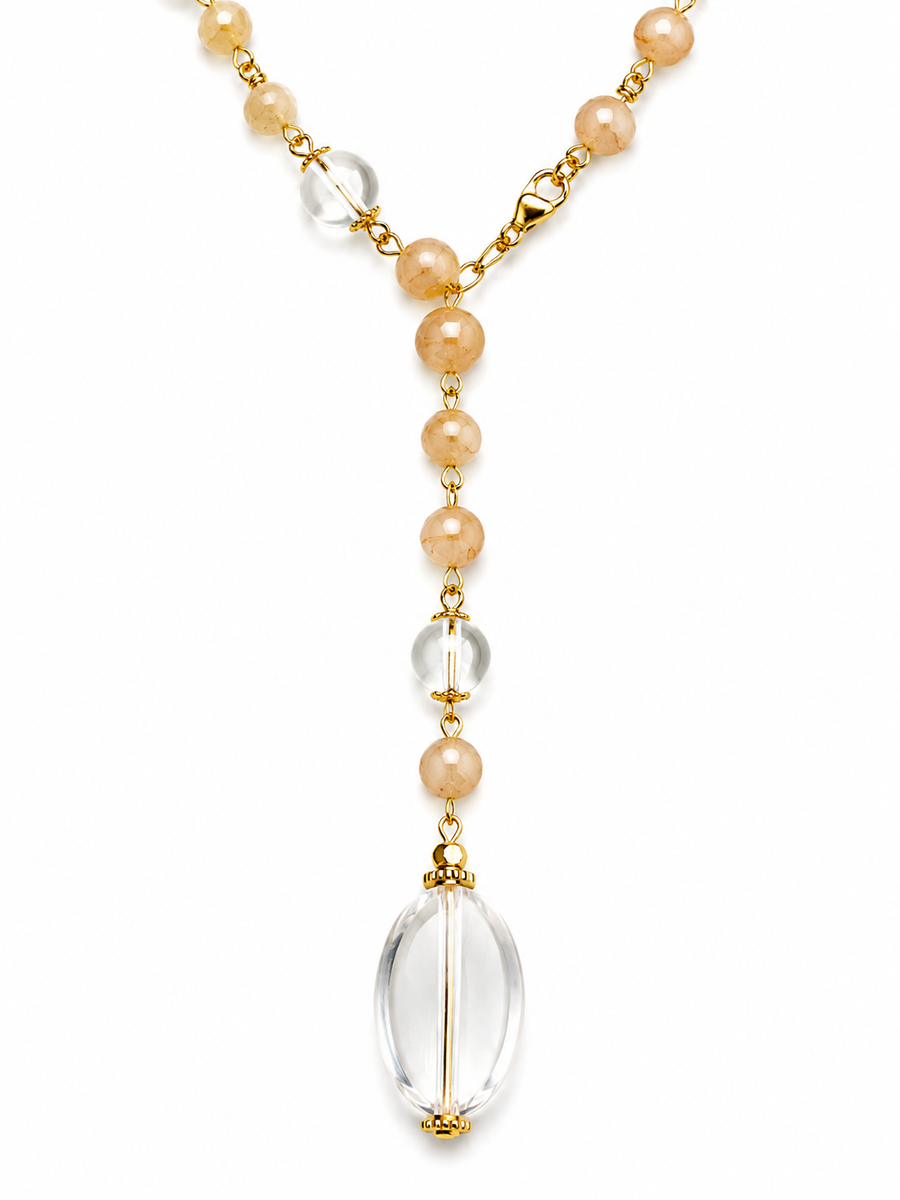 Long Natural Stone Necklace