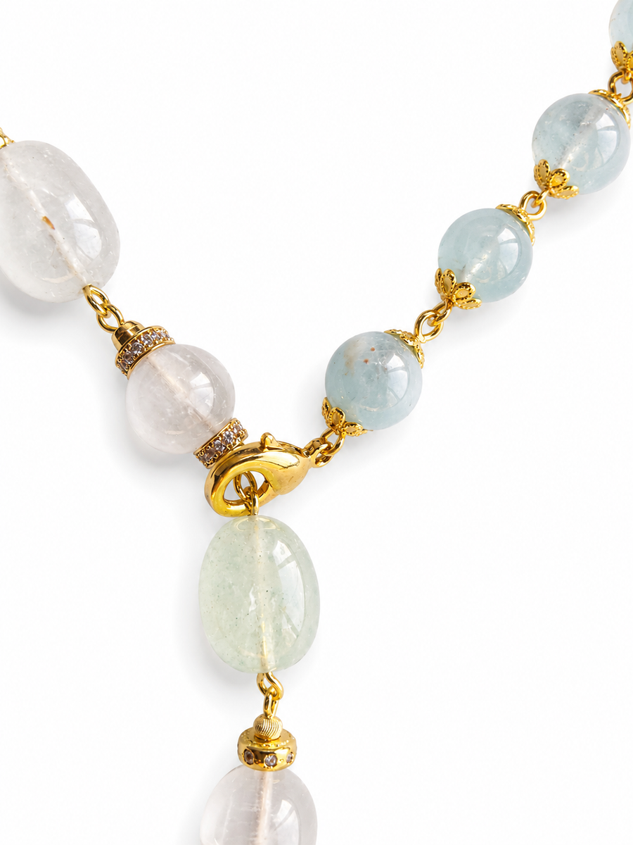 Long Natural Stone Necklace