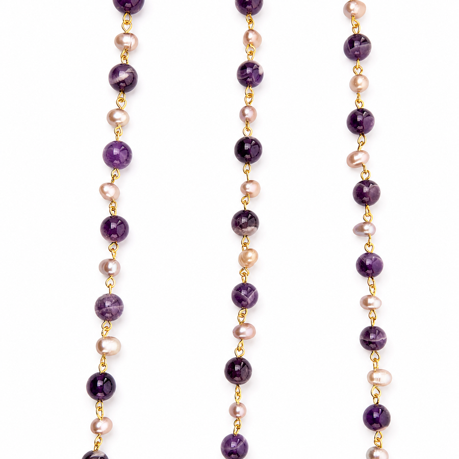 Long Natural Stone Necklace