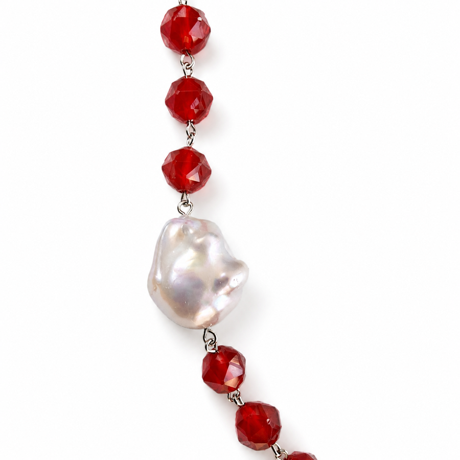 Long Natural Stone Necklace